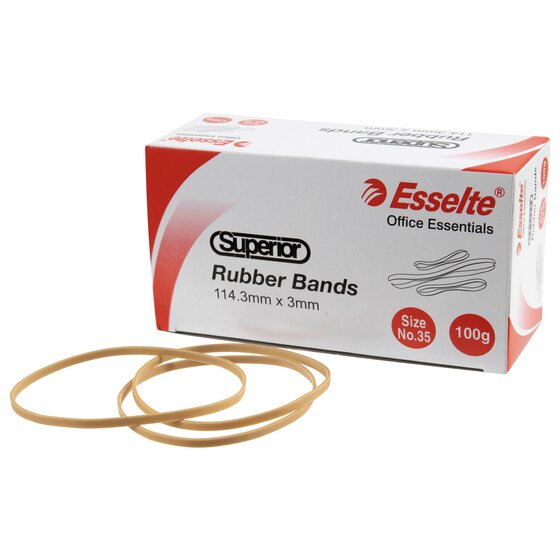 Esselte Superior Rubber Bands – Size 35, Natural Rubber