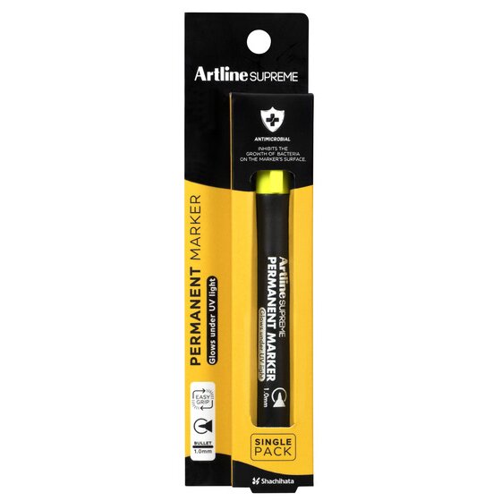 ARTLINE Supreme Permanent Marker – Yellow (Antimicrobial)