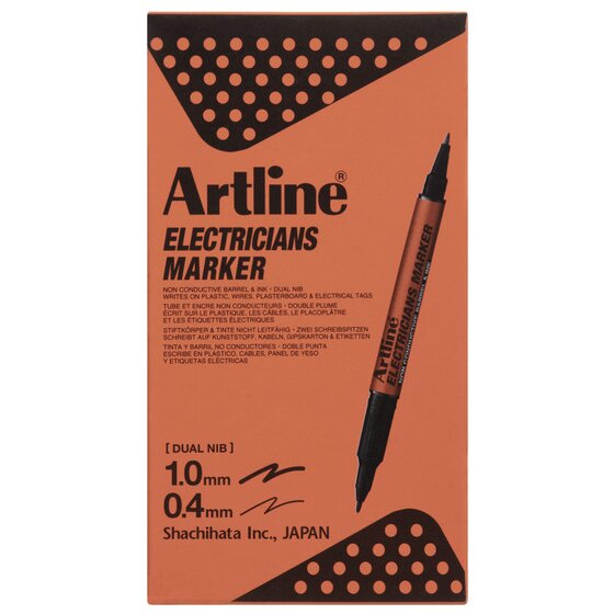 Artline Electricians Permanent Marker Dual Nib Black – Cable & Tag Labelling