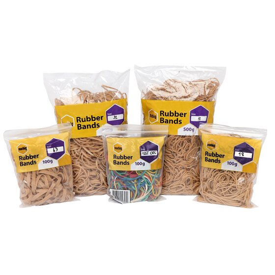 MARBIG Rubber Bands Size 32 – 500g Bag | Natural Rubber for Office & Warehouse Use