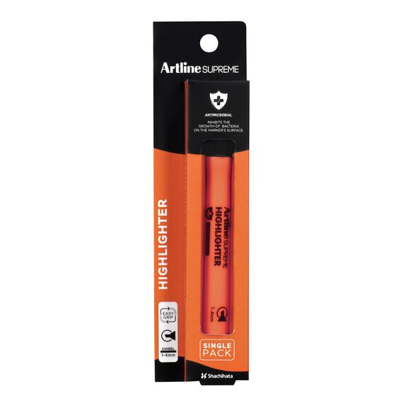 Artline Supreme Highlighter Red – Single | Chisel Nib, Dye-Based Ink, Antimicrobial