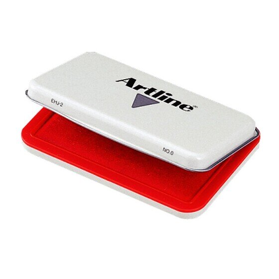 Artline EHJ-2 Stamp Pad #0 Red – No-Fade Water-Based Ink, Metal & Plastic Casing