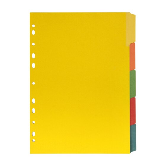 Marbig Indices & Dividers – 5 Tab, Manilla, A4, Eraseable
