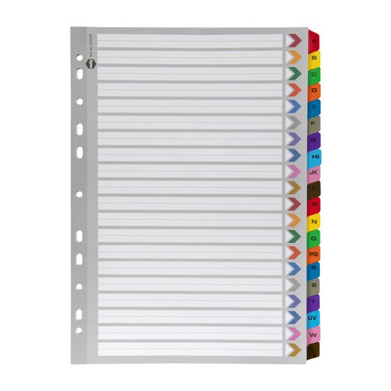 Marbig A-Z Reinforced Dividers – A4 Colour Tabs for Binders & Lever Arch Files