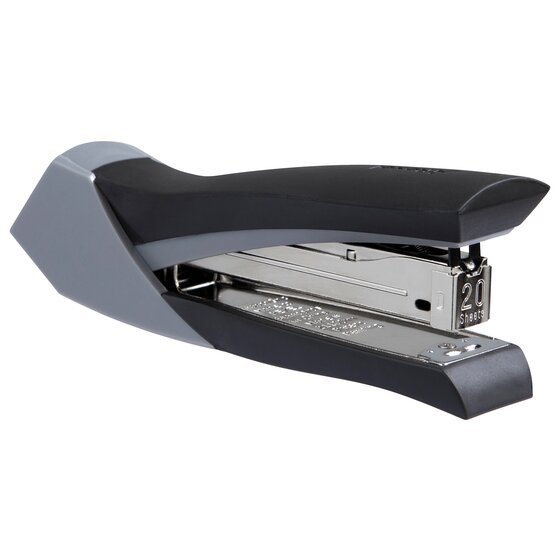 REXEL Smoothgrip Stapler – Black/Grey | F/Strip, 20-Sheet Capacity, Opens for Tacking