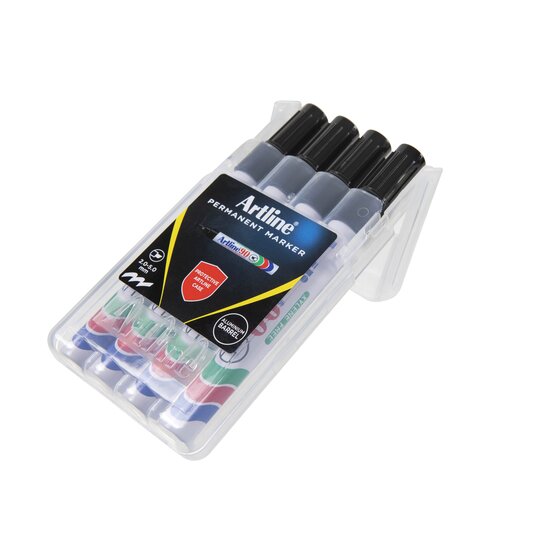 Artline 90 Permanent Marker – Black, 4-Pack