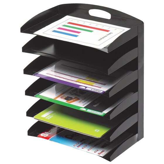 MARBIG 6-Tier Metal Desktop Document Organiser – Black