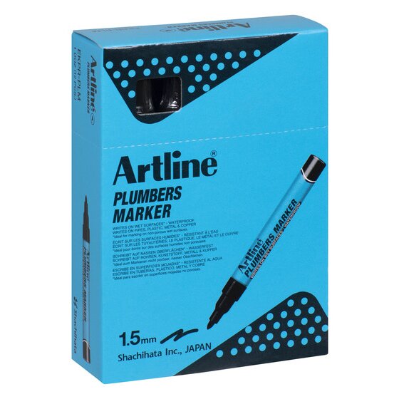Artline Professional Series Plumbers Permanent Marker – Black | Waterproof Ink for Wet Surfaces