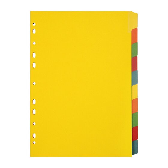 Marbig Indices & Dividers – 10 Tab, Manilla, A4, Eraseable