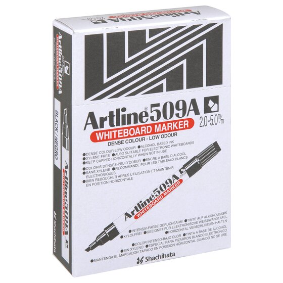 Artline 509A Whiteboard Marker – 5mm Chisel Nib, Black