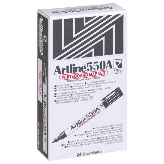 Artline 550A Whiteboard Marker – 1.2mm Bullet Nib – Red