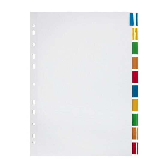 Marbig Indices & Dividers – 10 Insert Tabs, A4, Multi-Colour (Manilla)