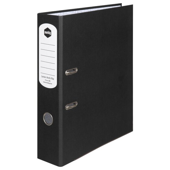 Marbig Lever Arch File – Foolscap, Black