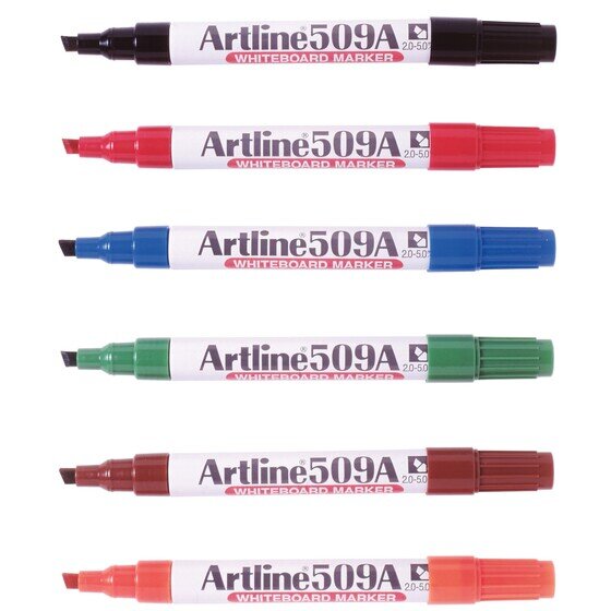 Artline 509A Whiteboard Marker – 5mm Chisel Nib, Assorted Colours