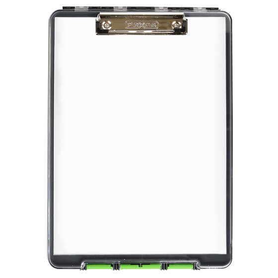 Dexas Clearview Clipcase Green – Transparent Dry-Erase Document Holder with Secure Clip