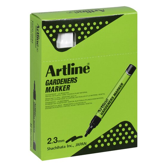Artline Gardeners Permanent Marker – White | Plastic, Wood & Card