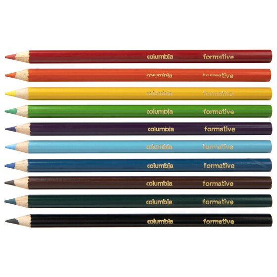 Columbia Formative Round Colour Pencils – Larger Barrel, Soft Lead, Pack of 10
