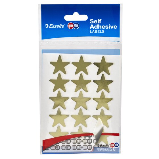 Quikstik Hangsell Gold Star Labels – Pack of 60