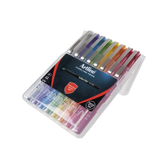 Artline 200 Fineliner Pen 0.4mm – Assorted Colours, Wallet of 8 (Hangsell)