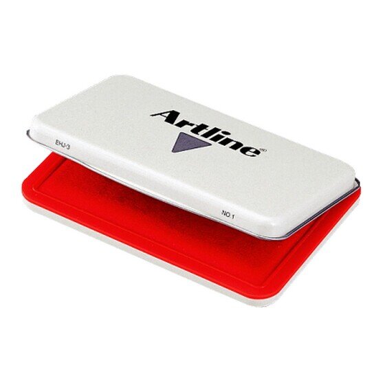 ARTLINE EHJ-3 Stamp Pad #1 Red – Water-Based No-Fade Ink, Metal & Plastic Casing