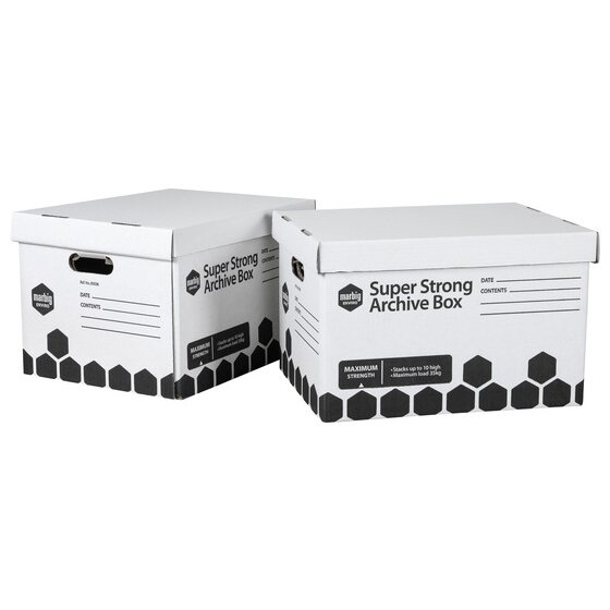 Marbig Super Strong Archive Box – 2 Pack | Document Storage & Filing
