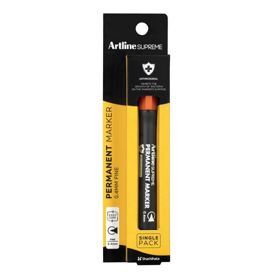 Artline Supreme Permanent Marker, 0.4mm Fine Nib, Orange