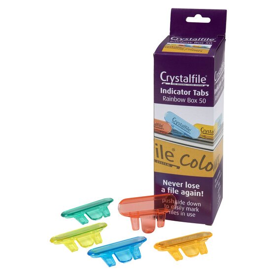 Crystalfile Rainbow Tabs – Pack of 50 | Colour-Code Your Suspension Files