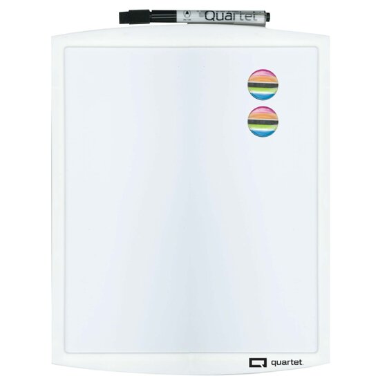 Quartet Magnetic Dry Erase Whiteboard 230 x 280mm – Compact Board with Marker & Adhesive Pads