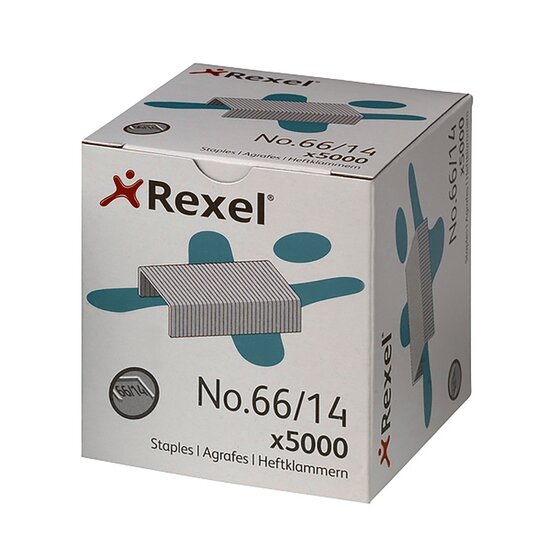 REXEL Giant 66/14mm Steel Staples – Box of 5,000