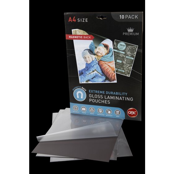 GBC A4 Laminating Pouches – 175 Micron, Magnetic Back, Pack of 10