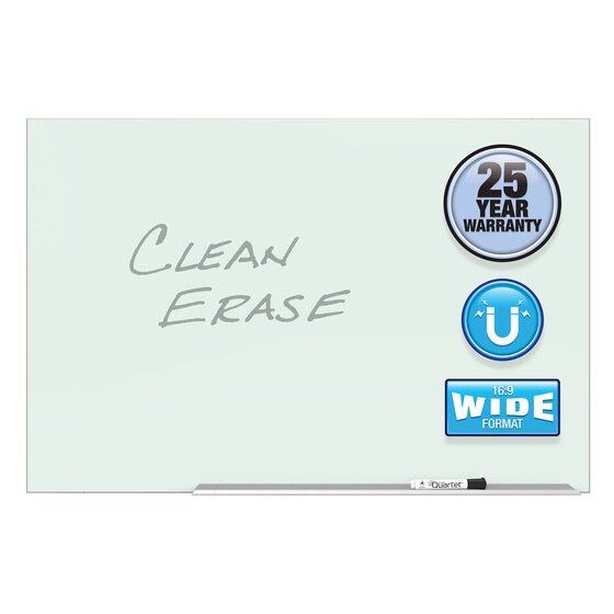 Quartet Element Glass Dry-Erase Board 1270 x 710mm – Silver Aluminium Frame