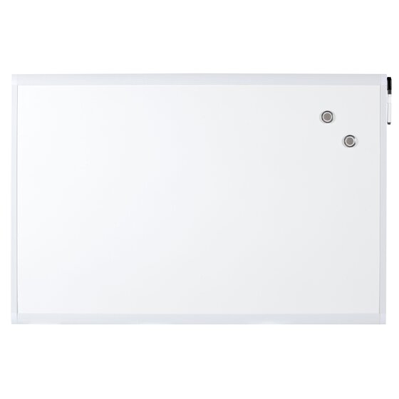 Quartet Basics Whiteboard 600 x 900 mm – Magnetic Dry-Erase Steel Surface, White Frame