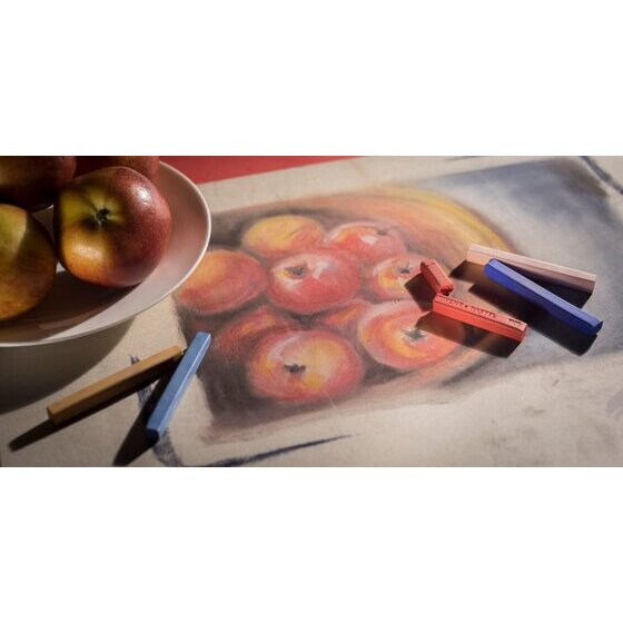 Derwent Pastel Pencil Tin – 24 Assorted Colours | Soft Wide Strip, Water-Soluble, Rosewood Barrel