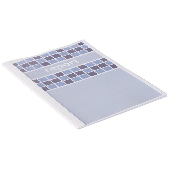 GBC Thermal Binding Covers 3.0mm White – Pack of 100 (Clear Front, White Spine)