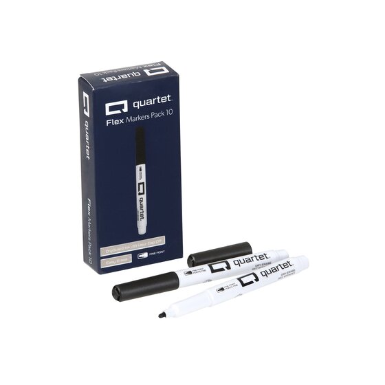 Quartet Flex Whiteboard Markers – Box of 10, Bold Colour, Low-Odour Ink