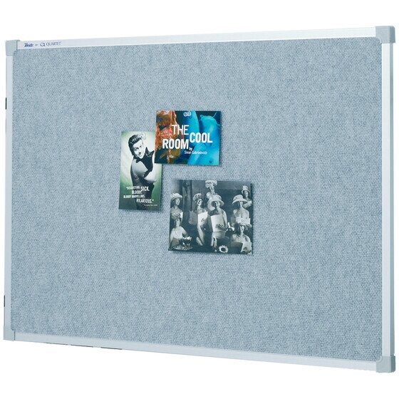 Quartet Fabric Bulletin Board 1200 x 1800mm Silver | Aluminium Frame