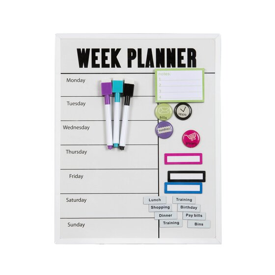 Quartet Weekly Planner Board 280 x 360mm – Dry-Erase & Magnetic Surface
