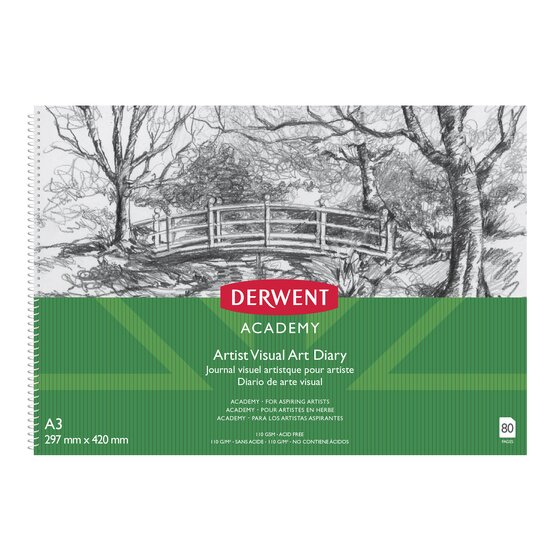 Derwent Academy Visual Art Diary – A3 Landscape, 80 Pages