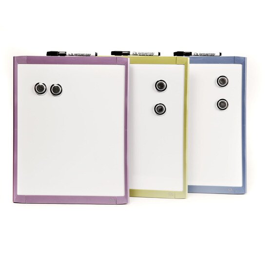 Quartet Basics Whiteboard 280 x 360 mm – Assorted Colours (Marker, Magnets & Mounting Pads Included)