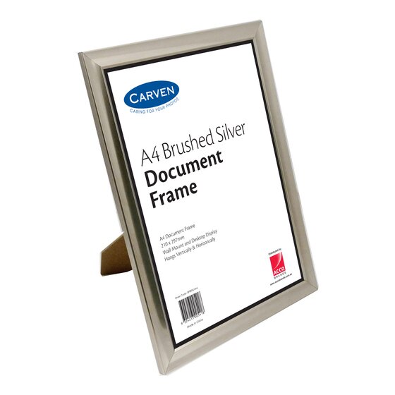 Carven Document Frame – Brushed Silver – A4