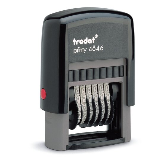 Trodat 4846 Printy Self-Inking Numberer, 6 Band, 4mm Black
