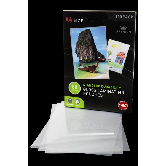 GBC Laminating Pouches A4 80 Micron Gloss – Pack of 100