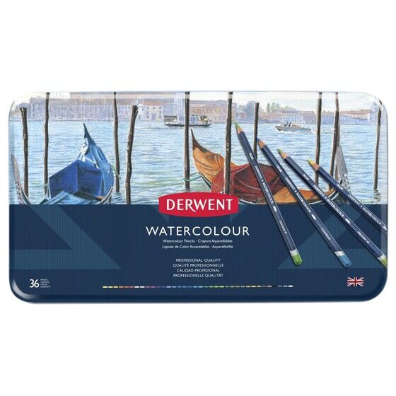 Derwent Watercolour Pencils – 36 Colours in Tin
