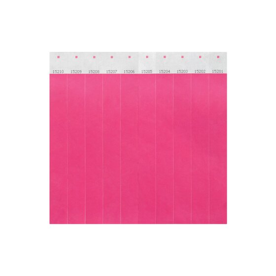 REXEL ID Serial Number Wrist Bands – Fluoro Pink (Pack of 100)