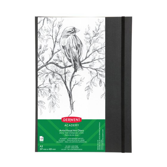Derwent Academy Visual Art Diary – A3 Portrait Hardcover, 120 Pages