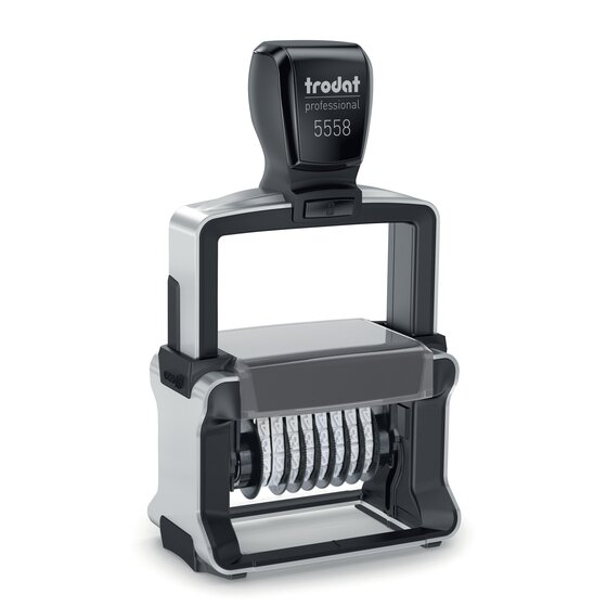 Trodat 5558 Professional Self-Inking Numberer – 8 Bands, 5mm Characters, Black