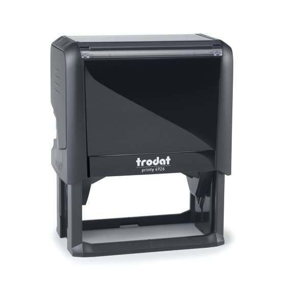 Trodat 4926 Printy Self-Inking Text Stamp – 75 × 38 mm, Blue Ink Pad