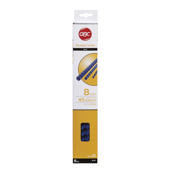 GBC Binding Comb 8mm Blue – Pack of 25