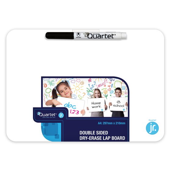 Quartet Double-Sided A4 Lap Board with Marker – Non-Magnetic Dry Erase Surface