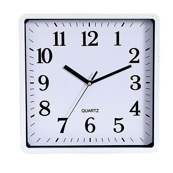Carven Wall Clock – 250mm Square Face, White Frame